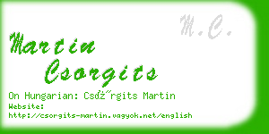 martin csorgits business card